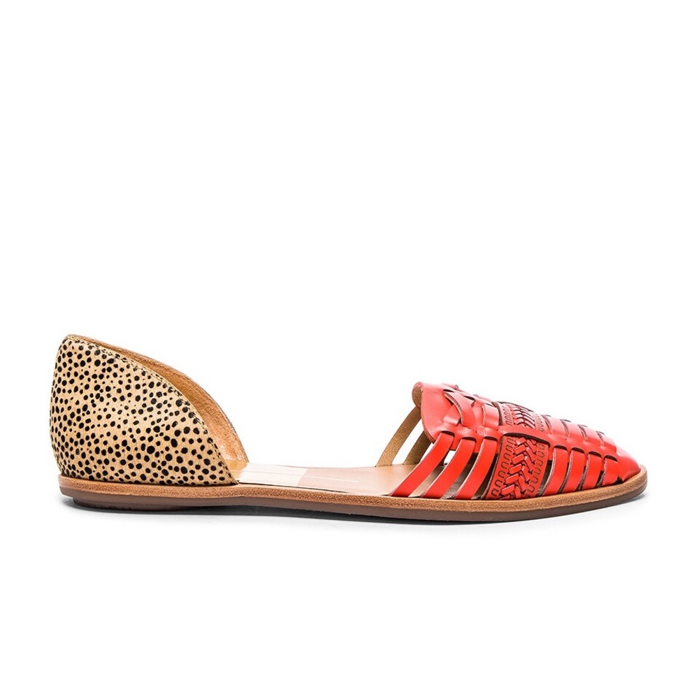 Lucilla Cow Hair Flat in Persimmon